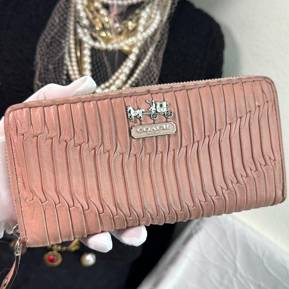 Coach Pink Accordion Wallet